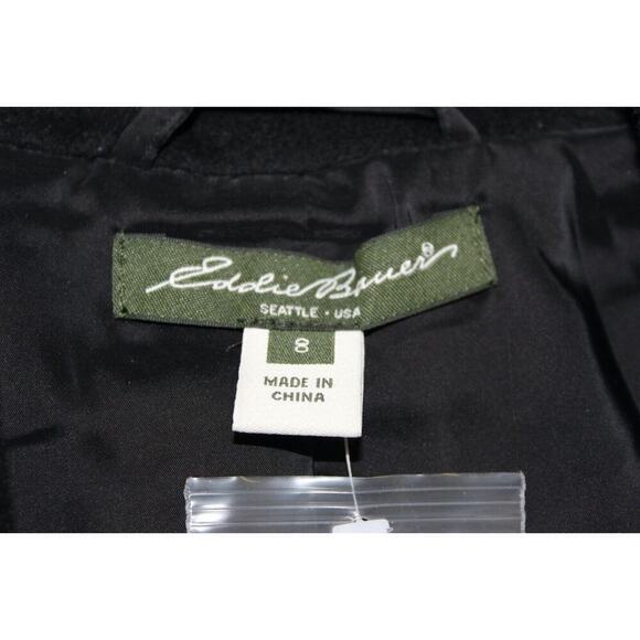 Women 8 Eddie Bauer Wool Jacket Blazer 3 Button Shawl Collar Brown or Black NWT - Picture 4 of 7